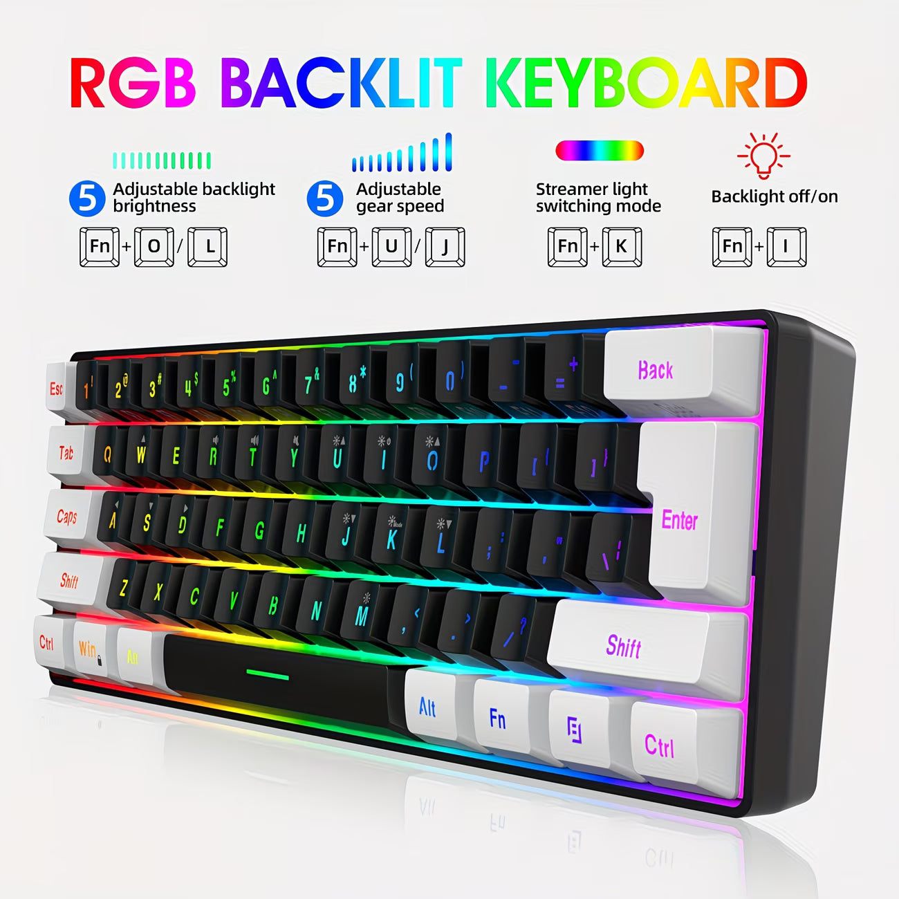 מקלדת גיימינג בעלת ביצועים גבוהים עם RGB