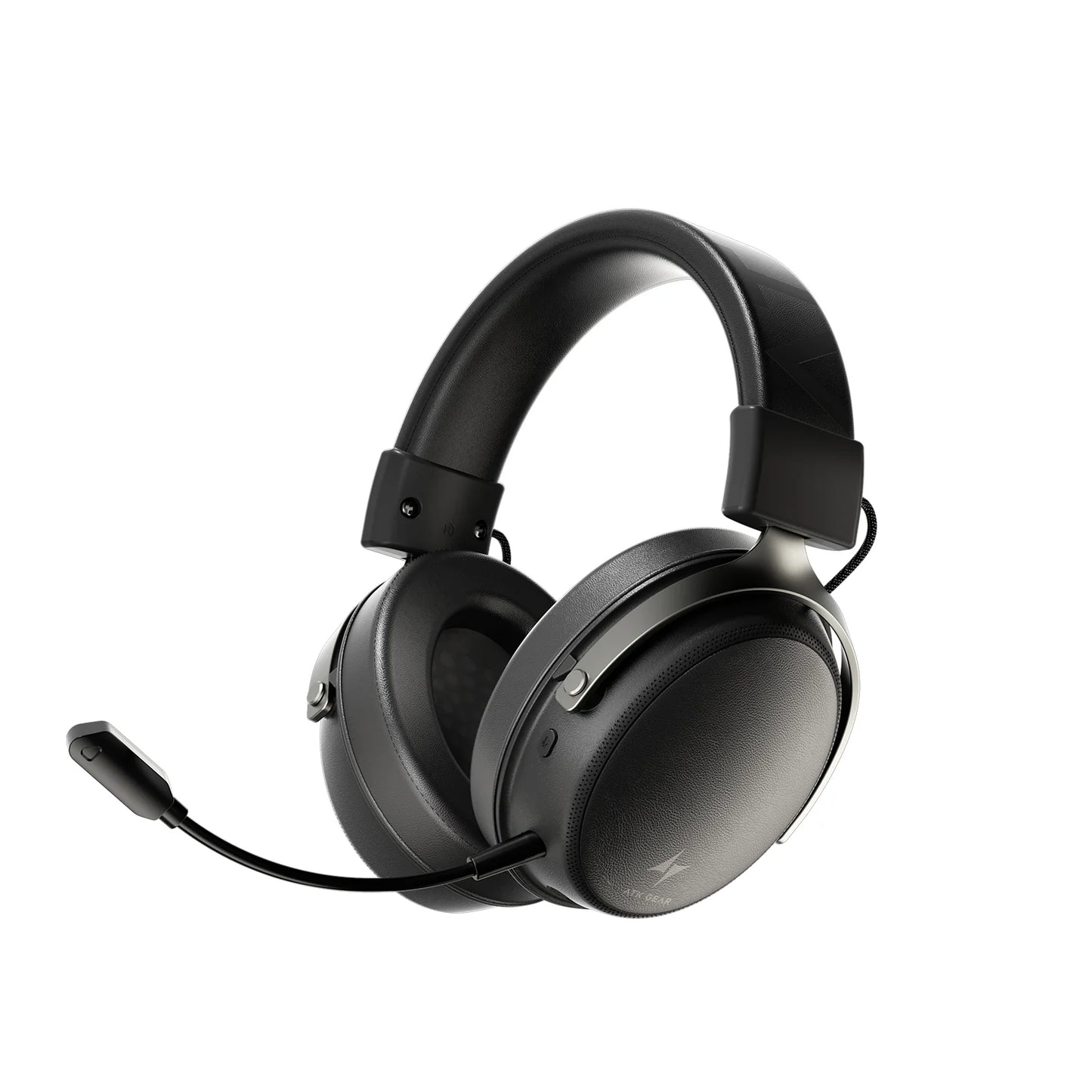 Black gaming headset with microphone on a white background ATK N9