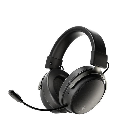 Black gaming headset with microphone on a white background ATK N9