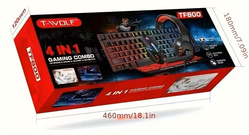 סט גיימינג מושלם 4-ב-1 – מקלדת, עכבר, משטח ואוזניות עם מיקרופון