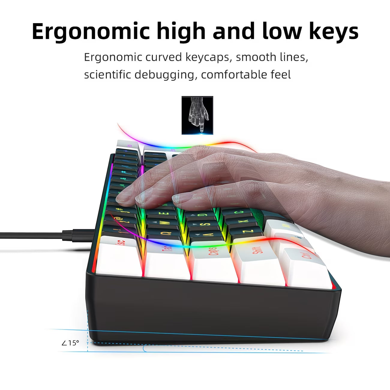 מקלדת גיימינג בעלת ביצועים גבוהים עם RGB