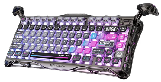 מקלדת גיימינג אלחוטית GravaStar Mercury K1 Pro – מהדורת Cyberpunk מיוחדת