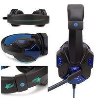 אוזניות משחקים עם מיקרופון ותאורת RGB