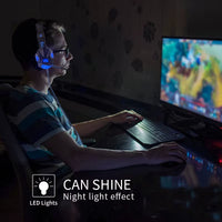אוזניות משחקים עם מיקרופון ותאורת RGB