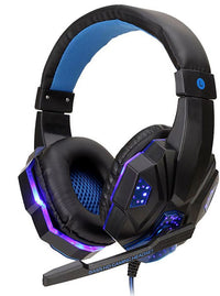 אוזניות משחקים עם מיקרופון ותאורת RGB