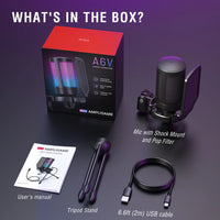 FIFINE AmpliGame A6V RGB מיקרופון גיימינג