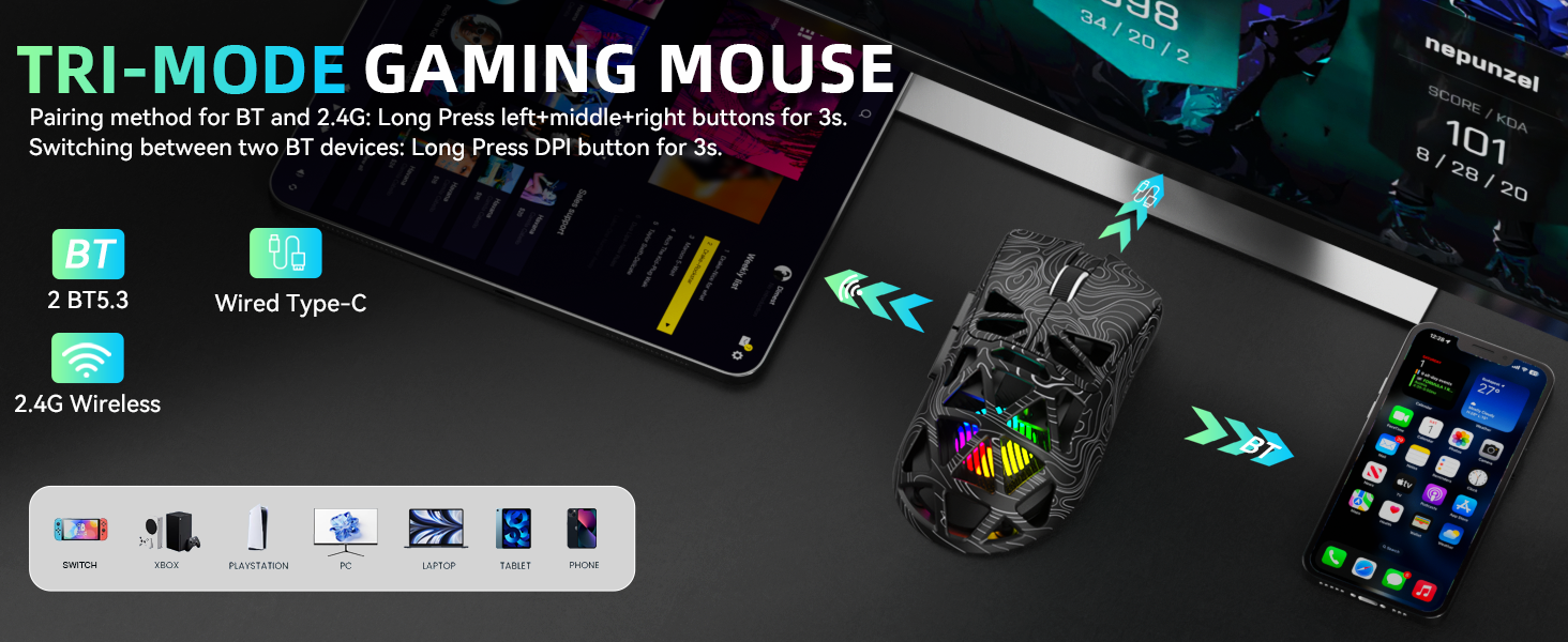 עכבר גיימינג אלחוטי AULA SC620