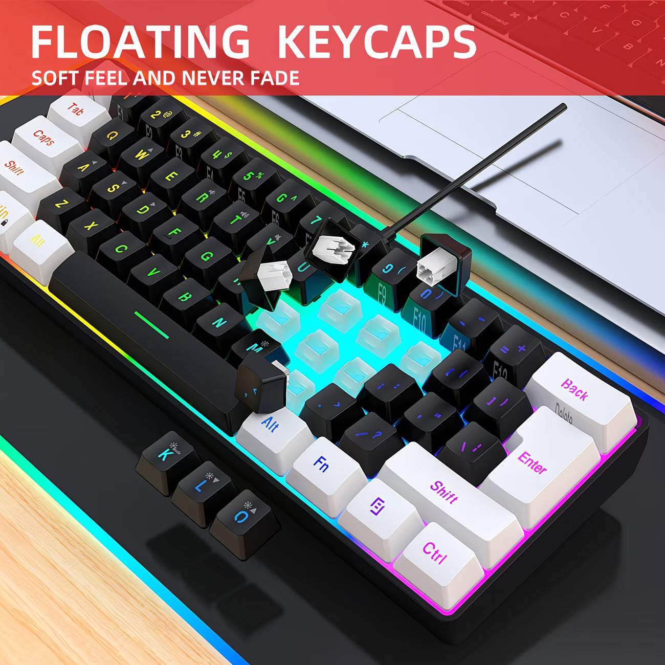 מקלדת גיימינג בעלת ביצועים גבוהים עם RGB