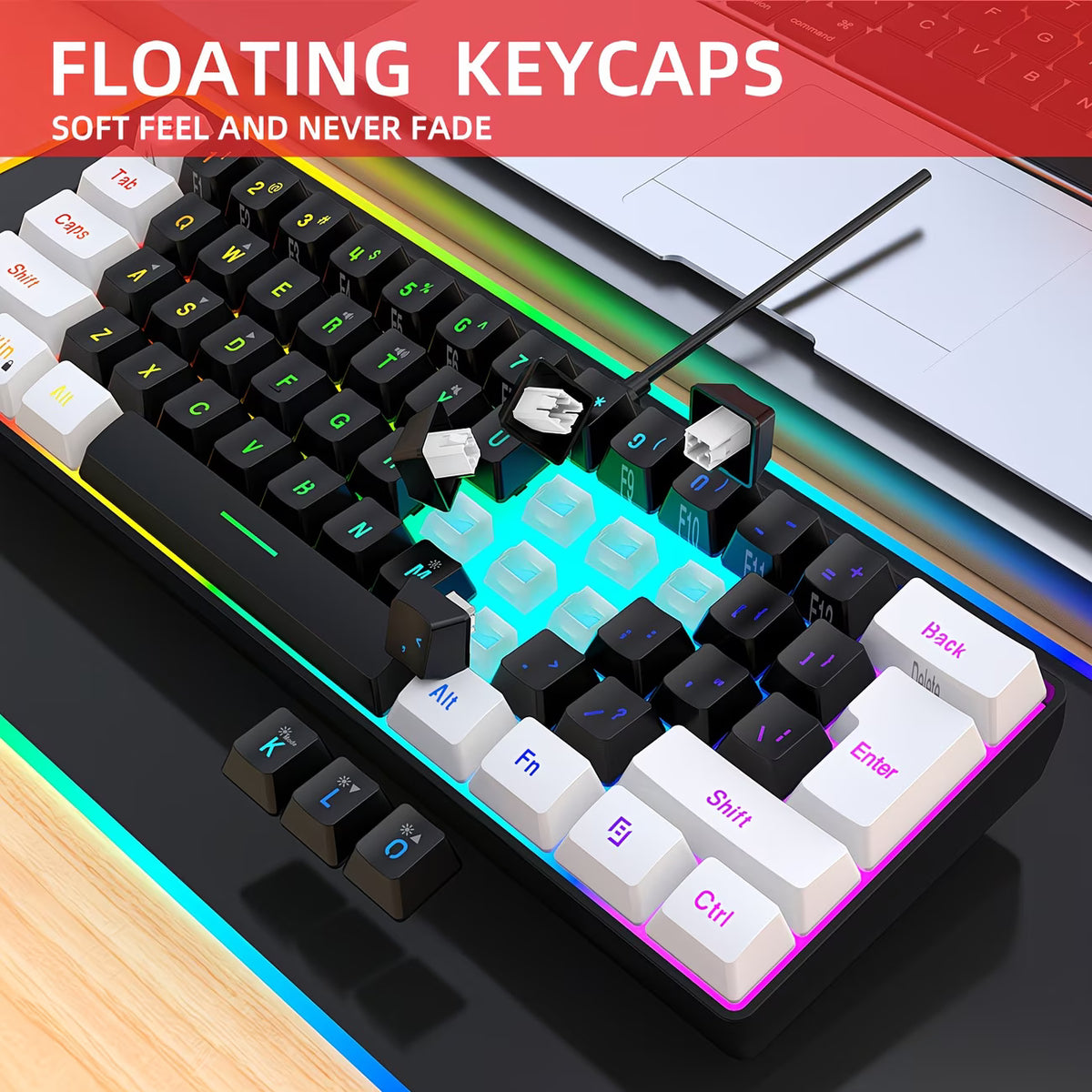 מקלדת גיימינג בעלת ביצועים גבוהים עם RGB