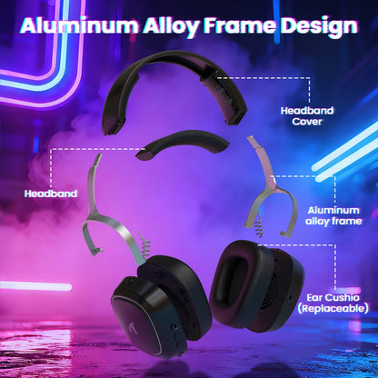 Attack Shark G800 אוזניות גיימינג אלחוטיות עם RGB