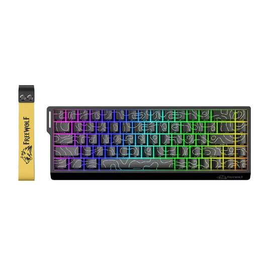Free Wolf S68 – מקלדת גיימינג קומפקטית RGB 68 מקשים