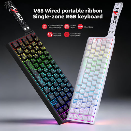 ערכת גיימינג Topo-Edition RGB: מקלדת קומפקטית + עכבר גיימינג אופטי