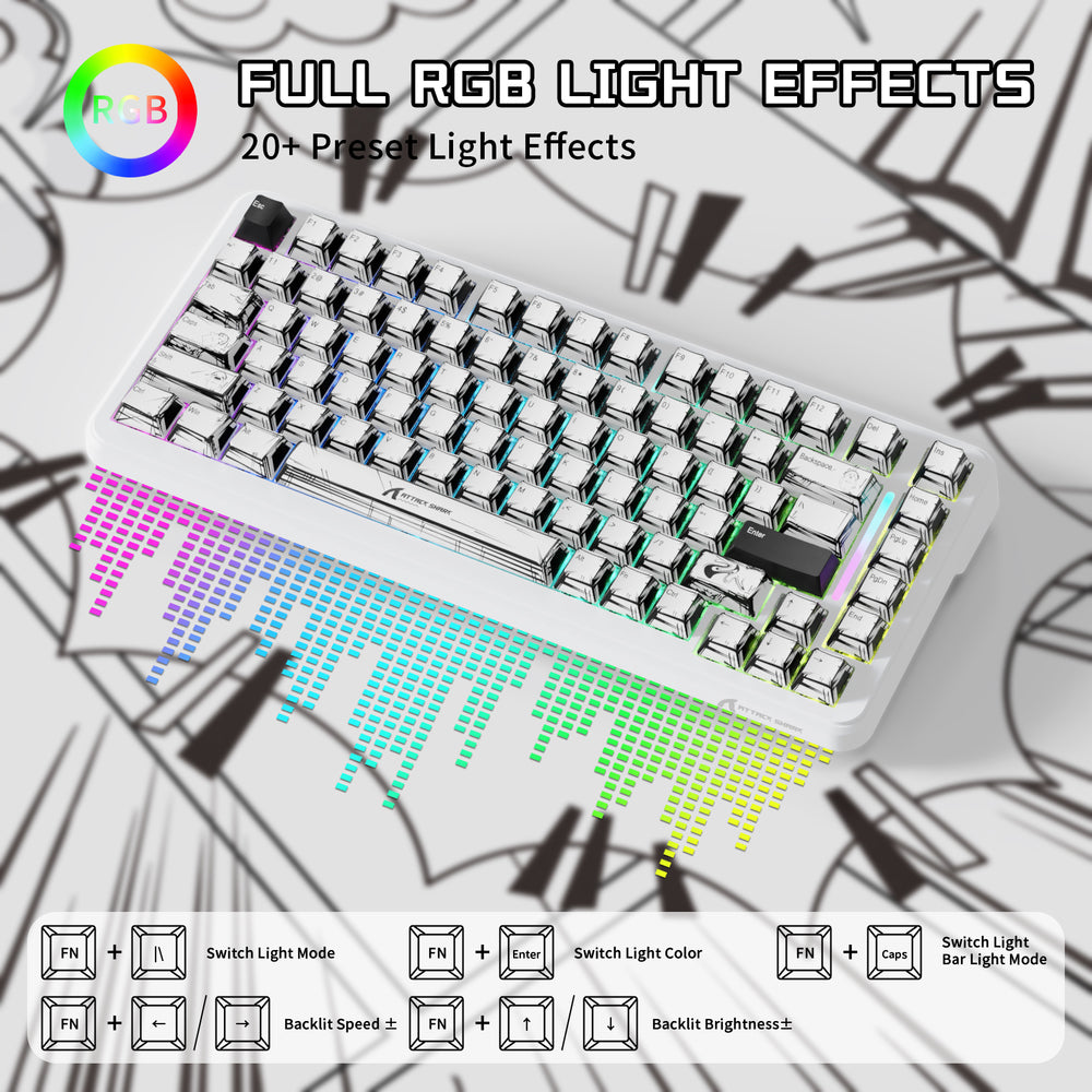 מקלדת גיימינג אלחוטית ATTACK SHARK X82 PRO HE